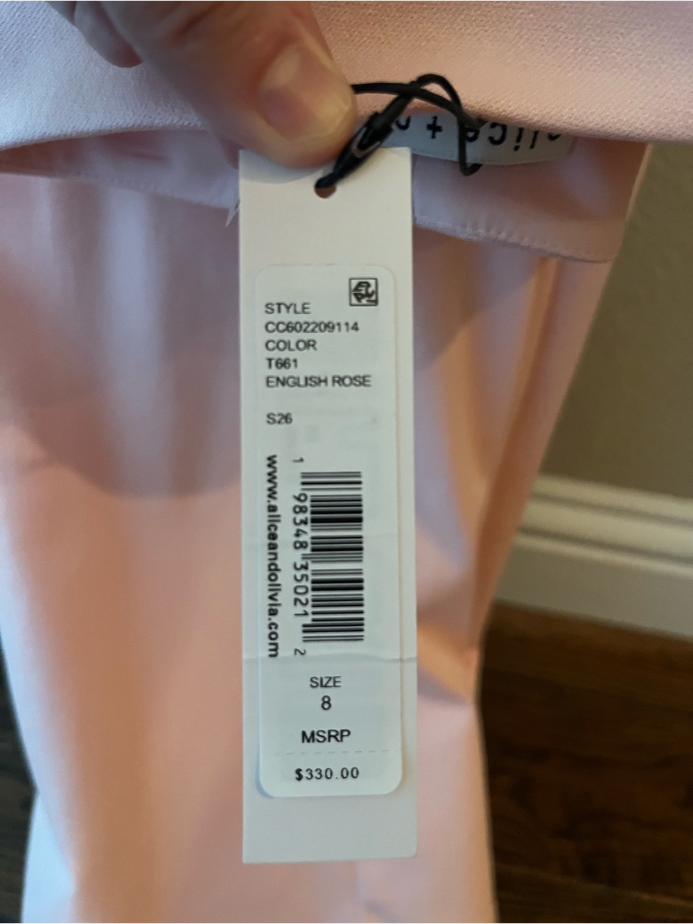 New with tags! Alice and Olivia Andrew Women's Pink Tailored Wide-Leg Pants - Picture 3 of 4